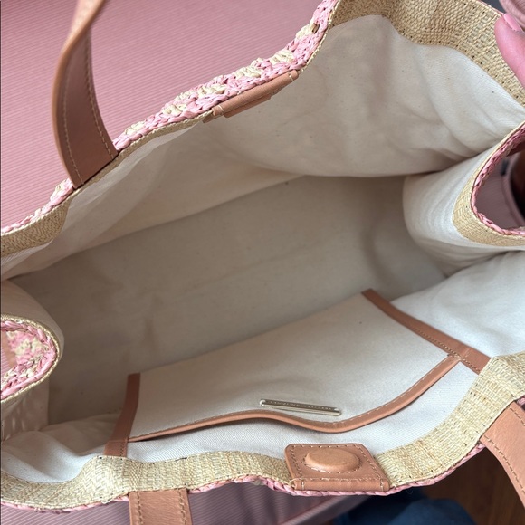 Loeffler Randall Pink Natural Woven Tote Bag - Picture 7 of 14